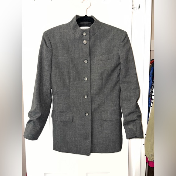 Calvin Klein Collection Grey Wool Evening Jacket, Size 2, Made in Italy - Picture 1 of 4